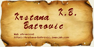 Krstana Batrović vizit kartica
